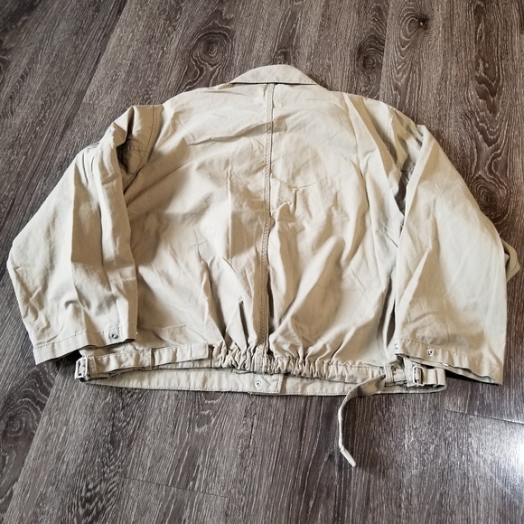 H&M Tan Oversized Minimalist Military Jacket Size Medium - Picture 6 of 13